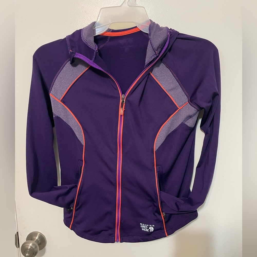 Mountain Hard Wear Full Zip Womens purple Athletic Jacket Stretch Hood Size M